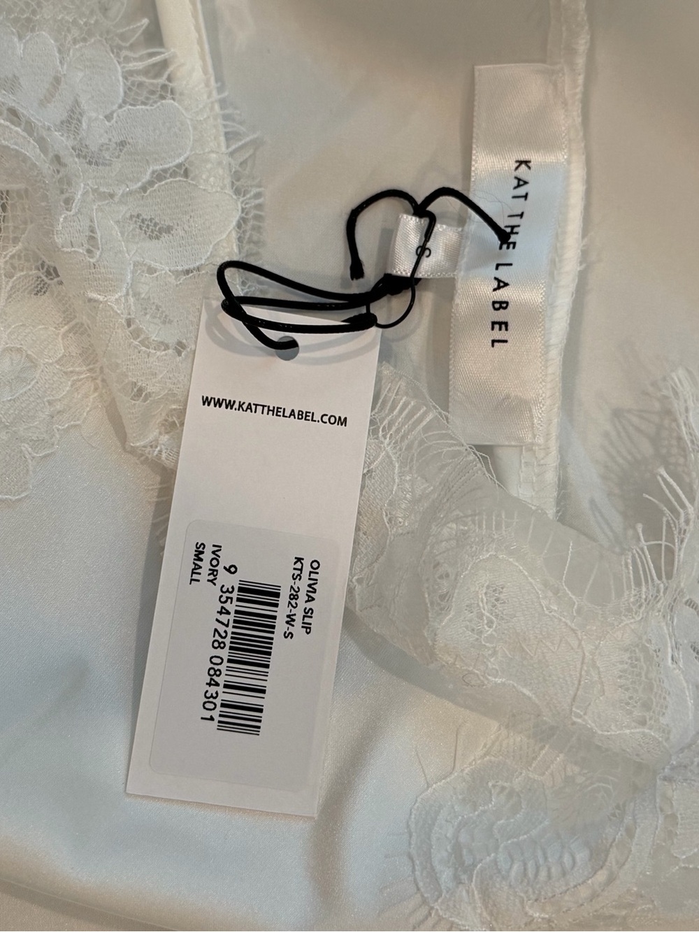 Lace Trim Satin Chemise Slip - White - NWT - Picture 5 of 6